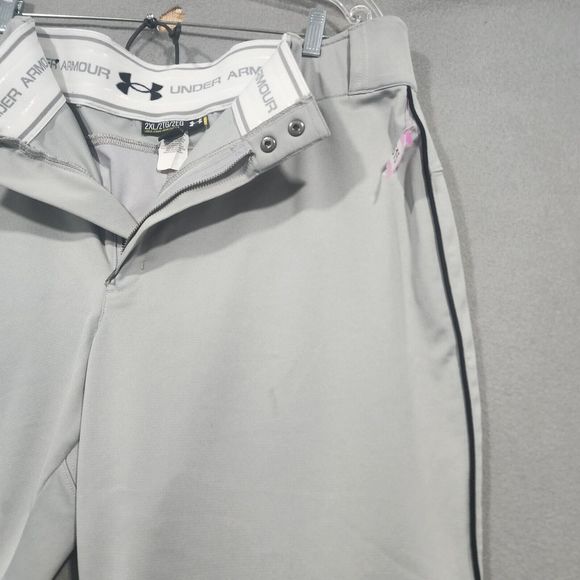 Under Armour Mens Pants Gray Solid 2XL Loose Button Fly 100% Polyester Athletic - Picture 11 of 16